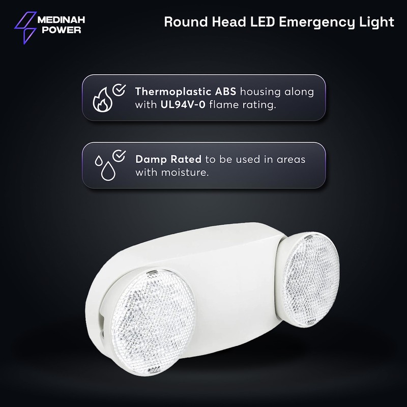 Medinah Power DH-EL-RD Led Emergency Light Emergency Light White