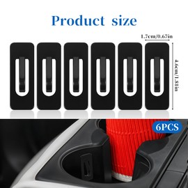 6 PCS Car Cup Holder Cushions Insert with Strong Adhesive, Car Cup Holder Position Limiter, Car Water Cup Limiter, Anti-Shake Car Cup Stabilizers, Universal Self Adhesive Car Cup Holder Insert, Black