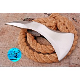 M Damascus HANDMADE CARBON STEEL AXE HEAD / HATCHET INTEGRAL VIKING THROWING TOMAHAW- 1420