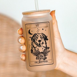 Dog Tarot Card Tumblers, dog mom tumbler,:_Australian Shepherd (MERLE)