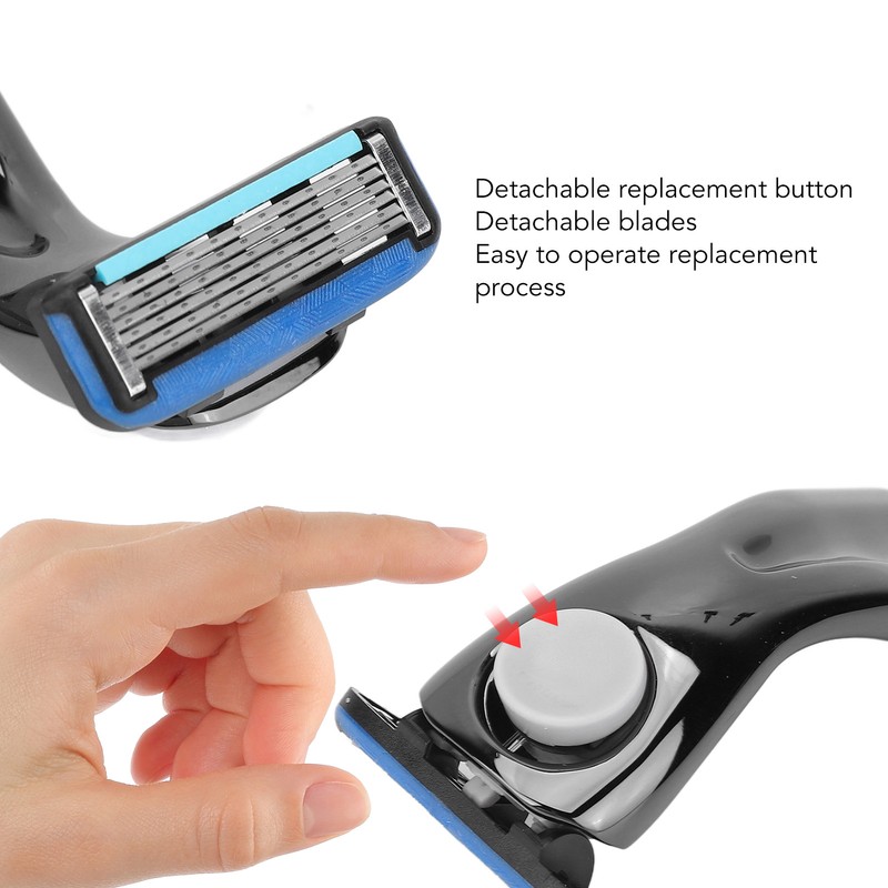 Men Manual Razor Six Blades Waterproof Precise Portable Removable Quick