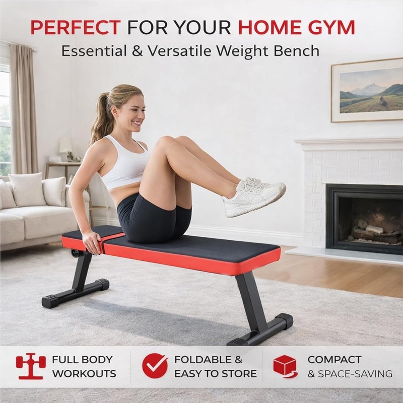 iMustech Flat Weight Bench Foldable Workout Bench 618LB Capacity for