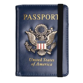 Unbranded Slim Leather Passport Wallet Cover– Multi-Card + Boarding‑Pass Holder, RFID‑Safe