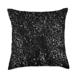 Cute Black Leopard Print Accessory Animal Skin Cute Black Leopard Print Accessory Gift Animal Skin Throw Pillow, 18x18, Multicolor