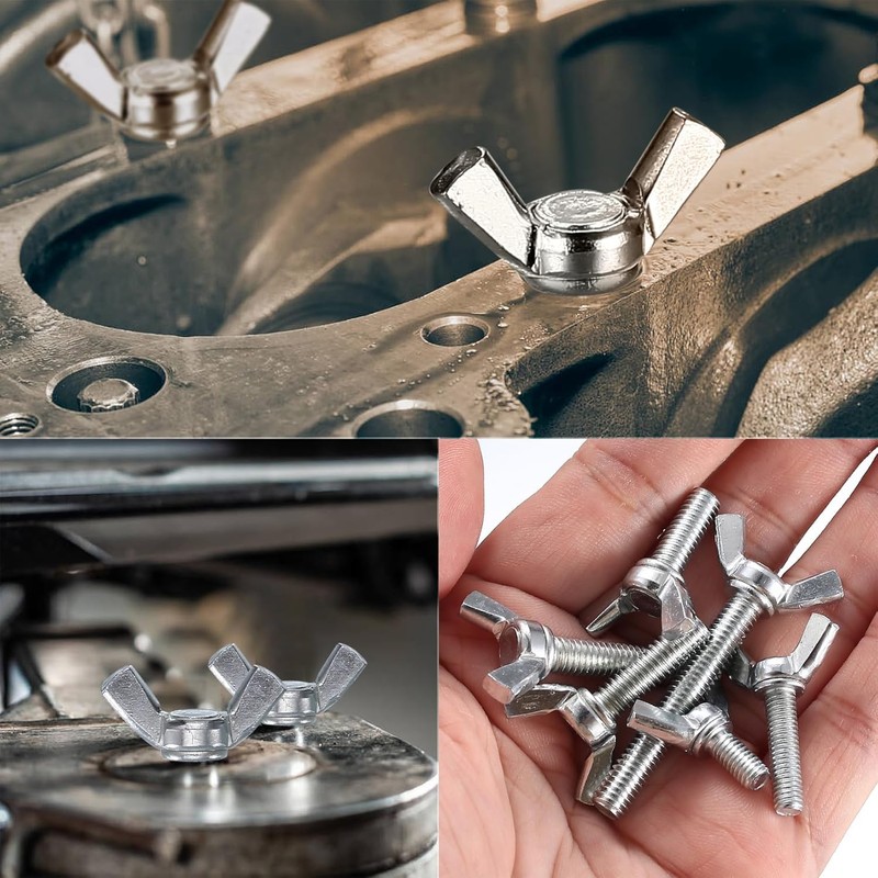 TOP-VIGOR 10Pcs Wing Nut & Bolt, M8*30mm Butterfly Wing Screws,