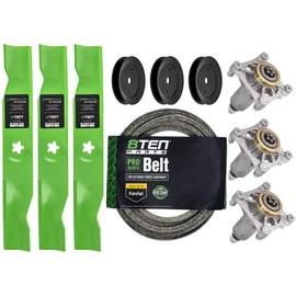 8TEN Blade Spindle Pulley Belt Deck Rebuild Kit for Husqvarna YTH2348 YTH22K48 GTH2448T 48-Inch 532187281 532197242