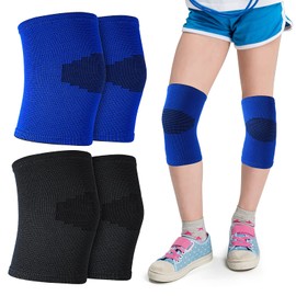 Yolev 2 Pairs of Children's Knee Pads, Durable Joint Knee Brace, Compression Leg Cuffs, Comfortable Breathable Knee Wraps for Girls, Boys, Basketball, Volleyball, Sports