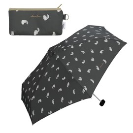 Wpc. 7409-171-002 Rain Umbrella, Folding Umbrella, Cats, Mini, Charcoal, 19.7 inches (50 cm), For Both Sunny and Rainy Weather, Cats, Compact, Convenient to Carry, Storage Bag, Pouch Type, Adult Cute