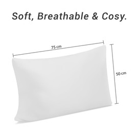 Pamposh Pillow Cases 4 Pack - Standard Size 50 x 75 cm - Double Brushed Premium Microfibre Envelope Closure Pillow Covers - Hypoallergenic Pillowcases Set Of 4 (White, 50 X 75 (Pack of 4))