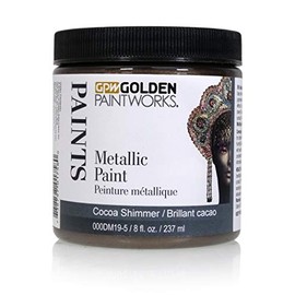 GOLDEN PAINTWORKS Metallic Paint, 8 oz Jar, Cocoa Shimmer, Professional Acrylic Paint, Decorative