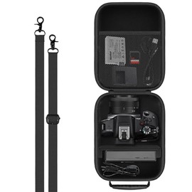 Funda rígida para cámara Canon EOS R50/R100 sin espejo con RF-S18-45 mm F4.5-6.3 es STM PTZ - Funda protectora a prueba de golpes con correas de hombr