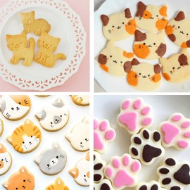 Kitty Cat Cookie Cutter Set-6 Piece-Kitty Cat Face, Kitty Butt, Kitty Cat Paw and 3 Cute Shapes Kitty Cat Body Cookie Cutters Molds for Kitty Cat Themed Party (cat)
