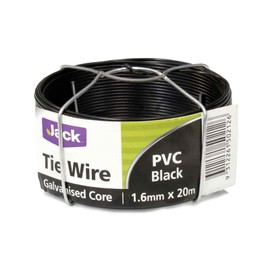 Jack PVC Coated Tie Wire, Black, 1.6 mm x 20 Meter Size