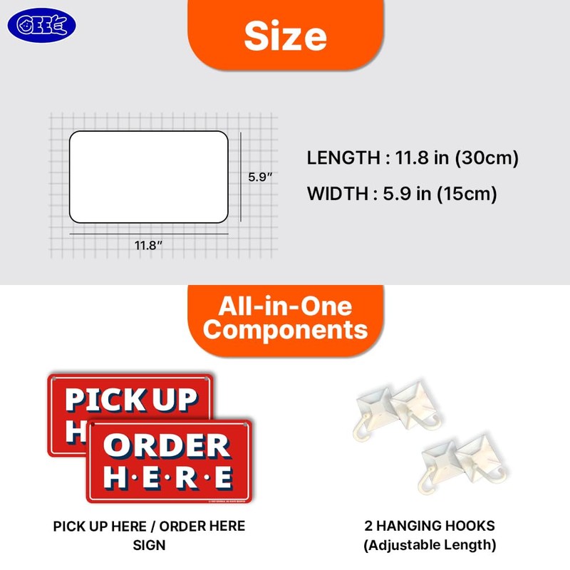 GEEKBEAR Order Here and Pick Up Here Signs (Pink) -