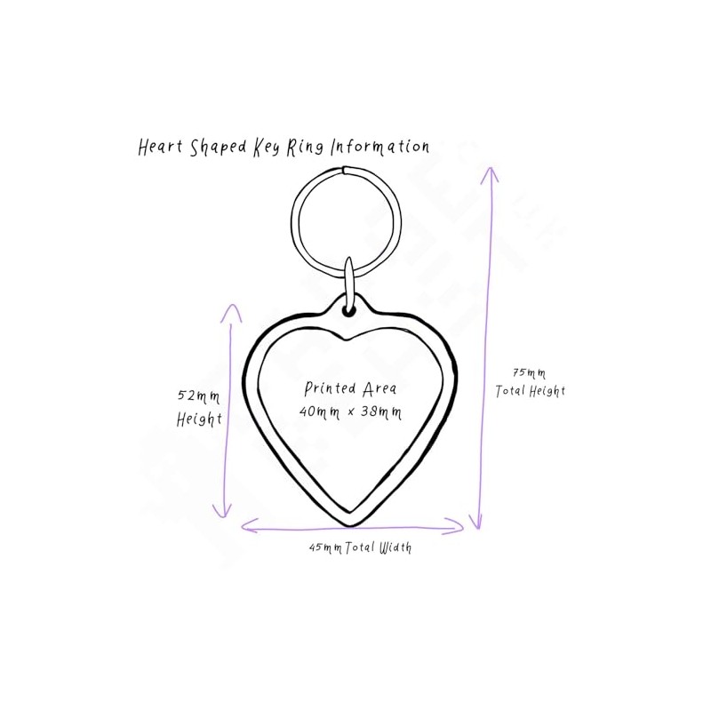 I Love Dubai Small Heart Shaped Key Ring