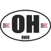 Ohio Oh Oval Euro Style State Sticker 3" x 5"