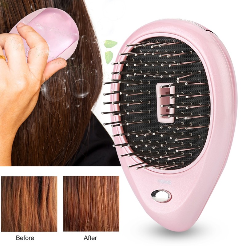 Portable Electric Ionic Scalp Massaging Caring Brush Vibration Massage Comb