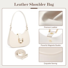 Genuine Leather Shoulder Bag, Purses for Women Hobo Bag Women's Crossbody Handbags with Removable Straps(Black)