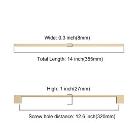 Asidrama 6 Pack 12.6 Inch(320mm) Brushed Brass Kitchen Cabinet Handles, Cabinet Pulls Kitchen Cabinet Hardware for Cupboard Drawer Pulls