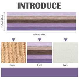 Table Runner Purple Table Runner Modern Country House Style Washable Table Runner Birthday Linen Look Table Runner 140 x 40 cm Washable Modern Decoration for Indoor and Outdoor Holiday Party Living