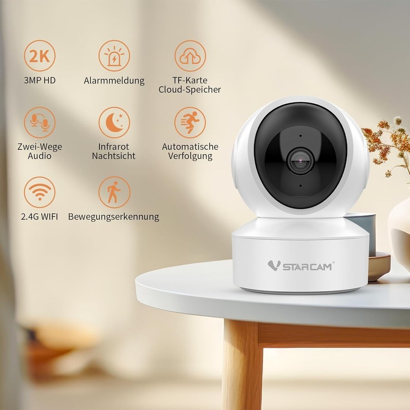 VSTARCAM Indoor CCTV Security Camera, 3MP WiFi Camera, Indoor Camera,