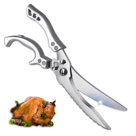 Stainless Steel Meat Scissors, Bone Scissors, Poultry Scissors for Meat, Kitchen Scissors, Stainless Steel, Multifunctional Scissors, Poultry Scissors for Meat, Chicken, Fish, Vegetables, Poultry