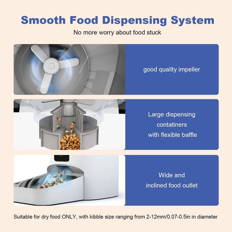 2.4G WiFi Automatic Cat Feeder, 4L Food Dispenser with 10s