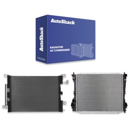 AutoShack Radiator Air Conditioning A/C Condenser Replacement for 2010-2014 Ford Mustang 2-PC