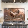 fzxwyishu Tempered Glass Backsplash for Kitchen,Stove Splashback Protector Metal copper