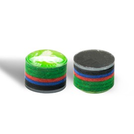 KONLLEN Rainbow Pool Tip with Clear SX/SS/S/M/MH/H 11mm/14mm 9 Layer Pig Leather Cue Accessories 1 Piece (11mm-MH-Green)