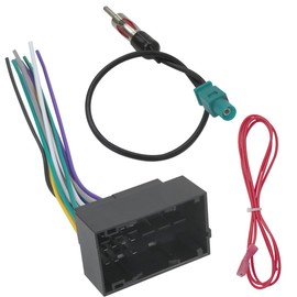 New Version Car Stereo Wiring Harness Antenna Adapter Kit Fit for JL Wrangler 2018-2020, No Factory Premium Amp