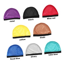 PACKOVE 8Pcs Multi Functional Wave Cap for Men Lightweight Silky Elastic Hair Cover Includes Wine Lake