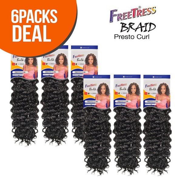 FreeTress Synthetic Hair Braids Presto Curl (6-PACK, 2)