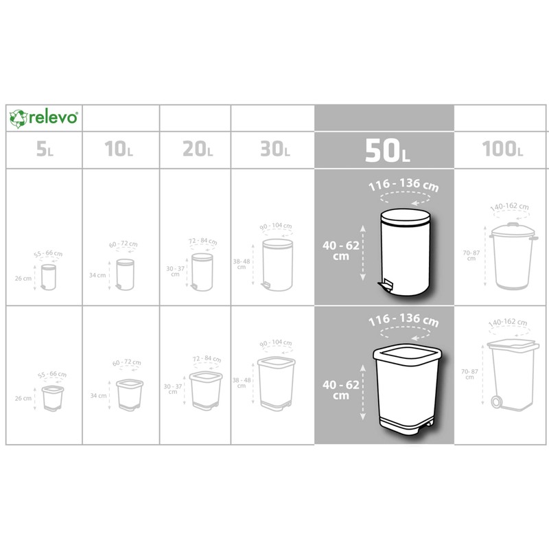 Relevo Bin Liners 50 L 100% Recycled Pack of 10