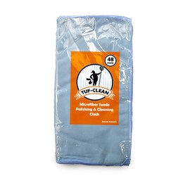 Tuf-Clean A73112 Suede Cleaning and Polishing Microfiber Cloth, 16" x 16", Blue, Pack of 48