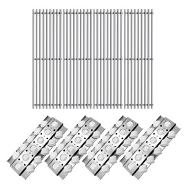 Htanch 19 1/4" Stainless Steel Cooking Grid with 16 1/2" Briquette Tray for Select Turbo Replacement Parts, Heat Plate and Grill Grates Parts for Nexgrill CK4CKWN, CG4CKW Grills,4 Pack