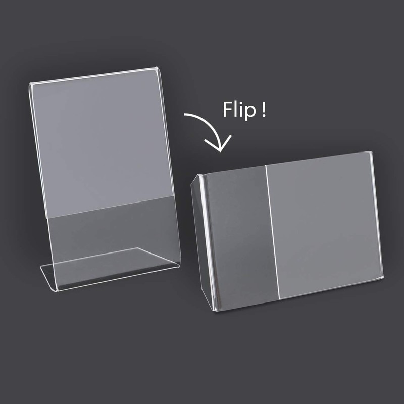 HMF 46952 Acrylic Table Stand Oblique DIN A6 Portrait and