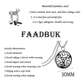 FAADBUK Celtic Three Bears Necklace - Brave Queen Elinor Celtic Knot Charm