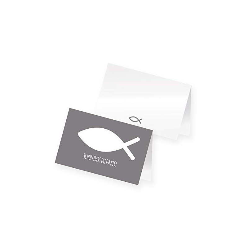 itenga 24 x Place Cards Name Plate Fish Communion Christening