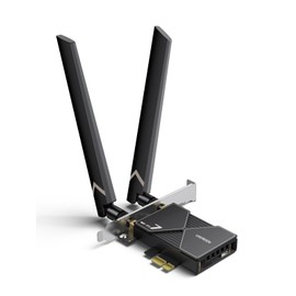 UGREEN WiFi 7 BE6500 WLAN Card with Bluetooth 5.4, 6GHz Band, MLO, Easy Installation, WPA3, Network Card with 2 x 6dBi Antennas, PCIe WLAN Card Compatible with Windows 11