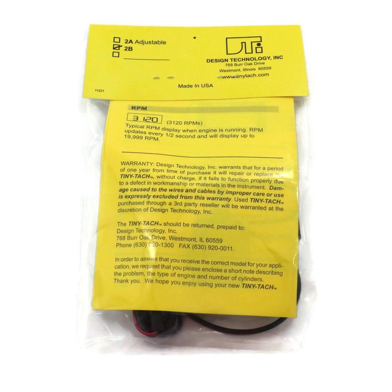 DTI Compatible Tiny Tach TT2B Digital Hour Meter Tachometer w/Bracket
