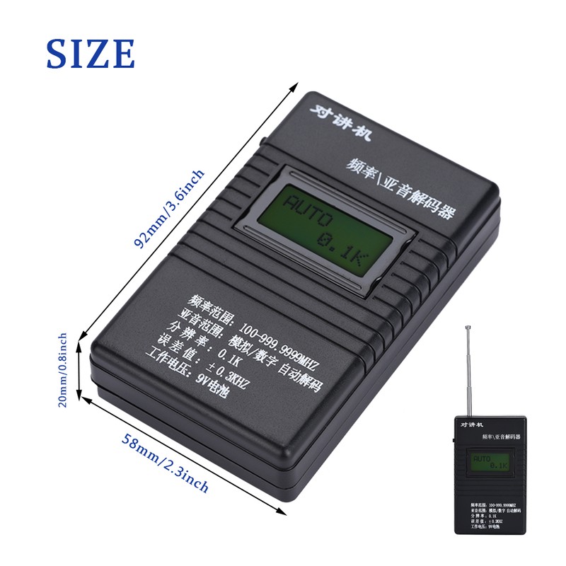 Portable Walkie Talkie Frequency/Subaudio Decoder Frequency Meter Counter