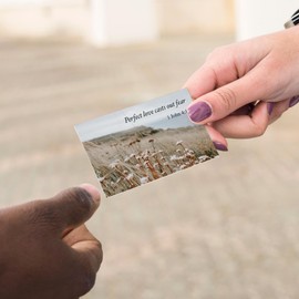 Pass It On Scripture Cards, Encouragement, 1 Jn 4:18 - Pack of 25 Inspirational Christian Cards with Scripture Encouragement, Bible Verse Cards For Devotional, Bible Study, Memorization & Greetings