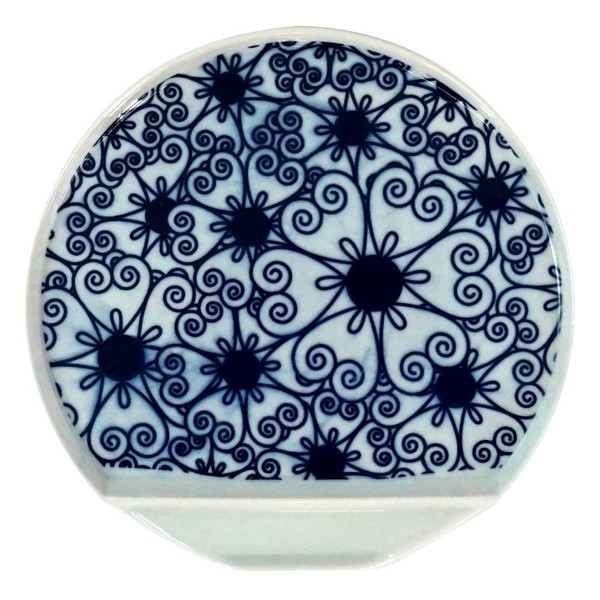 Illyu Kiln Flower Pattern "Japanese Crest" IM Half Moon Plate 06206033