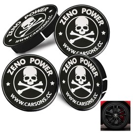 LONGHAO Pack of 4 Skull Alloy Rims Hub Caps, Alloy Rims Hub Cap, Skull Wheel Hub Cap, Universal Black Skull Hub Caps, Compatible with 60 mm Wheel Hub Caps (Black 3)