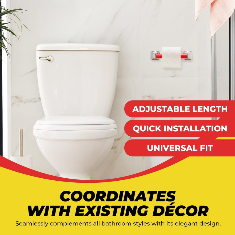 Qualihome RED Universal Plastic Spring Loaded Toilet Paper Roll Holder