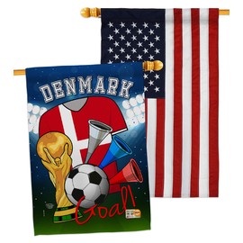 World Cup Denmark Soccer House Flags Pack Sports Game Goal Ball Football Entertainment Activity Physical USA Embroidery Small Decorative Gift Yard Banner Made In 28 X 40