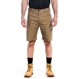 Cat erpillar Men's Canvas Utility Shorts with 2-Way Stretch, Secure Thigh Pocket and Reinforced Belt Loops, khaki
