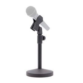 Movo TMC-5 Heavy Duty Desktop Microphone Stand with Weighted Round Base and Mic Holder for Desk - 16" Extendable Microphone Desk Stand - Compact Metal Desktop Mic Stand for Podcasts, Gaming