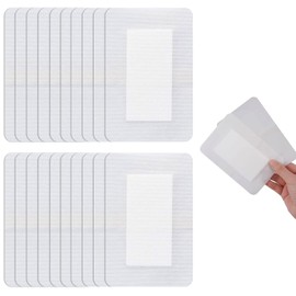 Pack of 40 Sterile Wound Plasters, 15 x 10 cm, Large Plasters, Sterile Wound Dressing, White Non-Woven Fabrics 10 x 15 cm with Cotton 5 x 10 cm, Ideal for Home, School, Office and On the Go